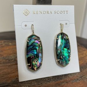 NWT Kendra Scott Elle Gold Drop Earrings in Abalone Shell!
